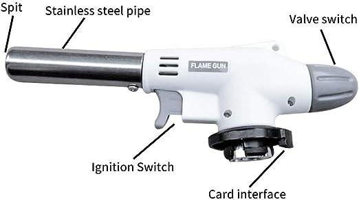 Flame Gun Butane Gas Blow Torch for Outdoor BBQ Tool Burner Flamethrower Welding Gun