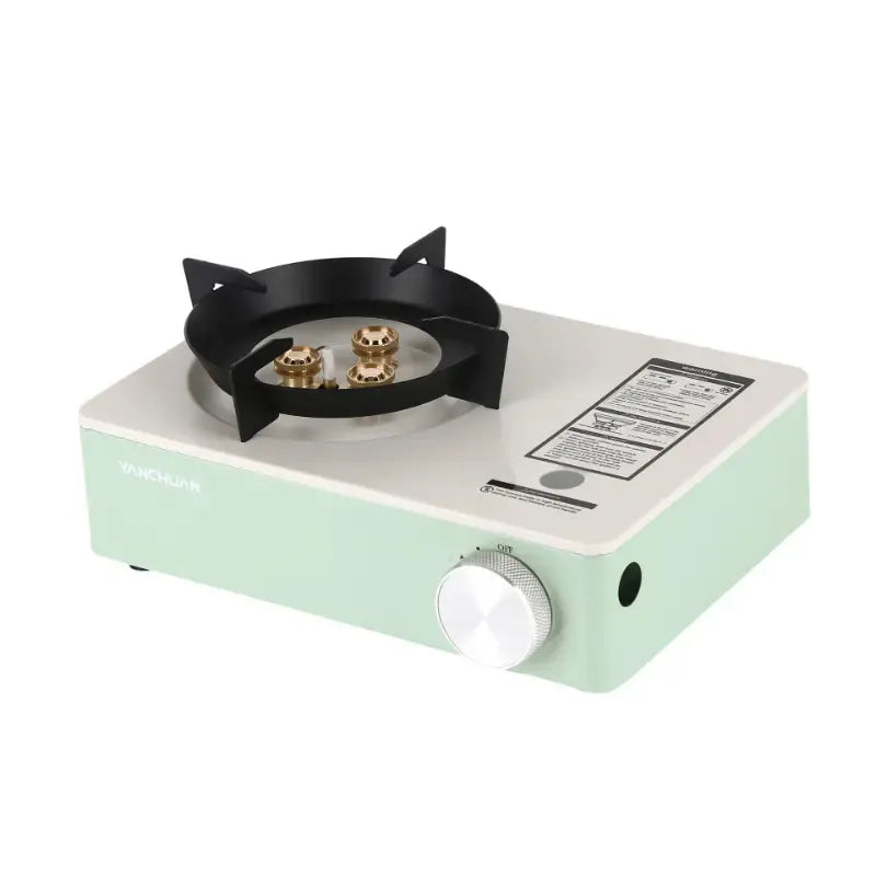 Portable Butane Gas Stove with Windproof Alloy Burner, Cast Copper Fire Cover, Magnetic Safety Valve, Adjustable Flame Control Single Burner Cooker 29x20x8CM