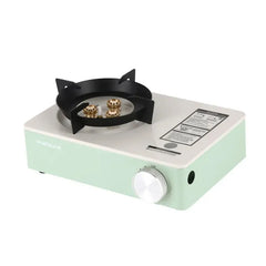 Portable Butane Gas Stove with Windproof Alloy Burner, Cast Copper Fire Cover, Magnetic Safety Valve, Adjustable Flame Control Single Burner Cooker 29x20x8CM