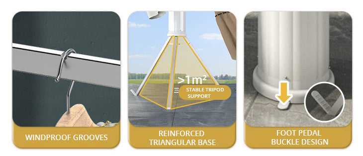 Elegant Retractable Octopus Tripod Wooden Top Clothes Hanging Rack