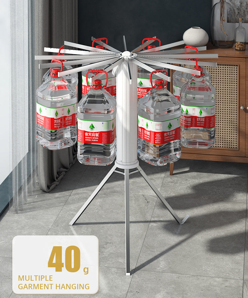 Elegant Retractable Octopus Tripod Wooden Top Clothes Hanging Rack