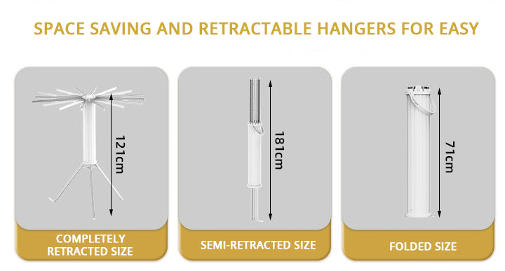 Elegant Retractable Octopus Tripod Wooden Top Clothes Hanging Rack