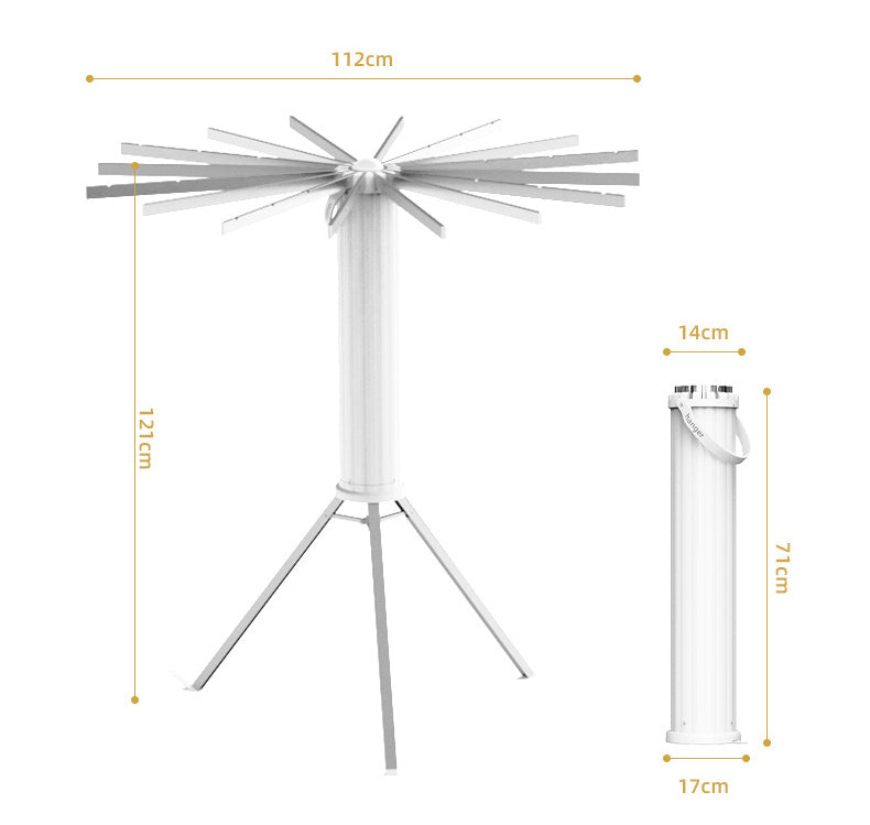 Elegant Retractable Octopus Tripod Wooden Top Clothes Hanging Rack