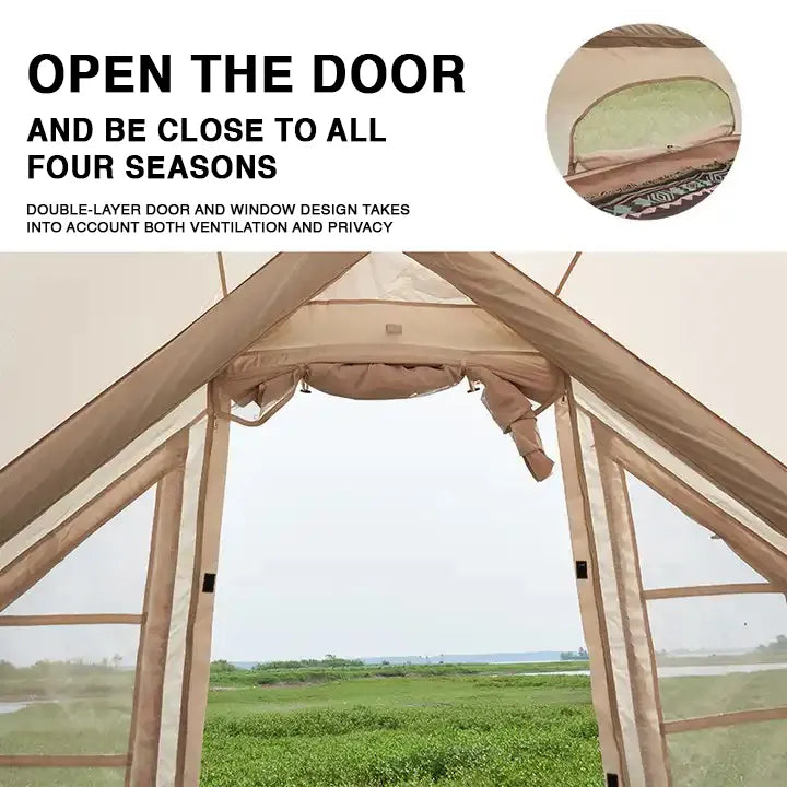 Inflatable Waterproof Outdoor Portable Camping Tent - 2 x 3 Meter & 4 Person Capacity