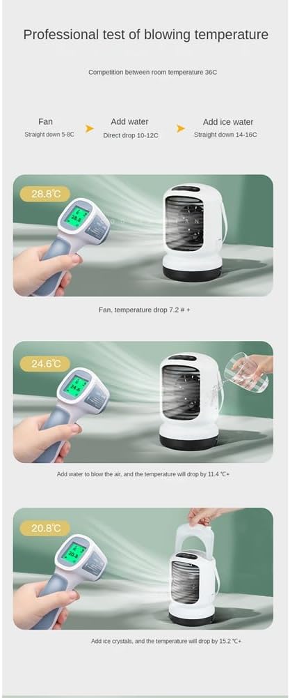 مروحة تبريد هواء سطح المكتب Arctic Evaporative مزودة بإضاءة LED - تعمل عبر USB - سعة 1000 مل