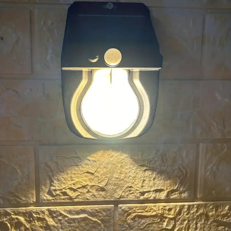 Vintage Solar Outdoor Wall Mounted Bulb Lamp with Motion Sensor