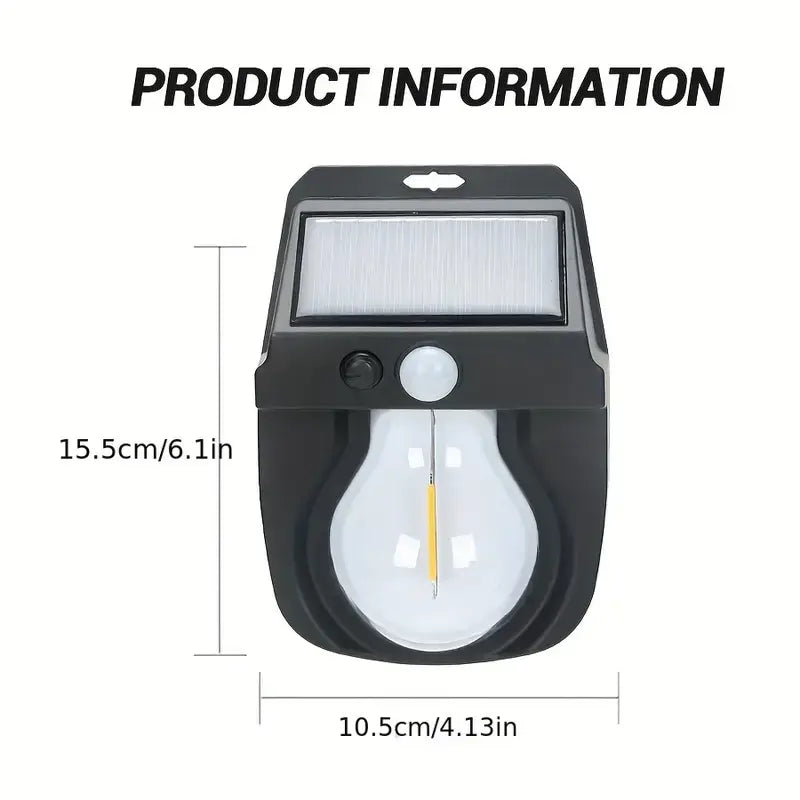 Vintage Solar Outdoor Wall Mounted Bulb Lamp with Motion Sensor