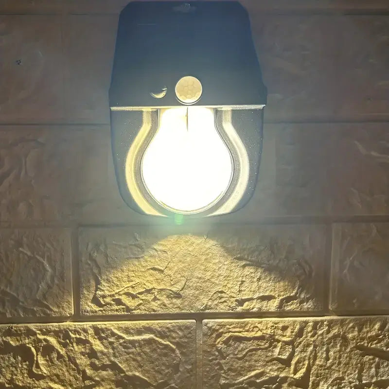 Vintage Solar Outdoor Wall Mounted Bulb Lamp with Motion Sensor
