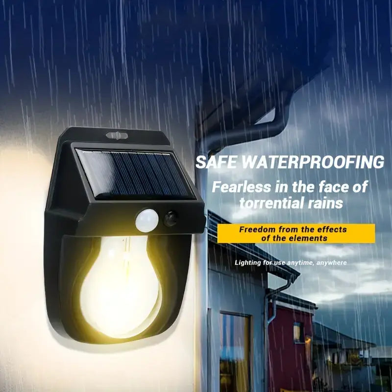 Vintage Solar Outdoor Wall Mounted Bulb Lamp with Motion Sensor