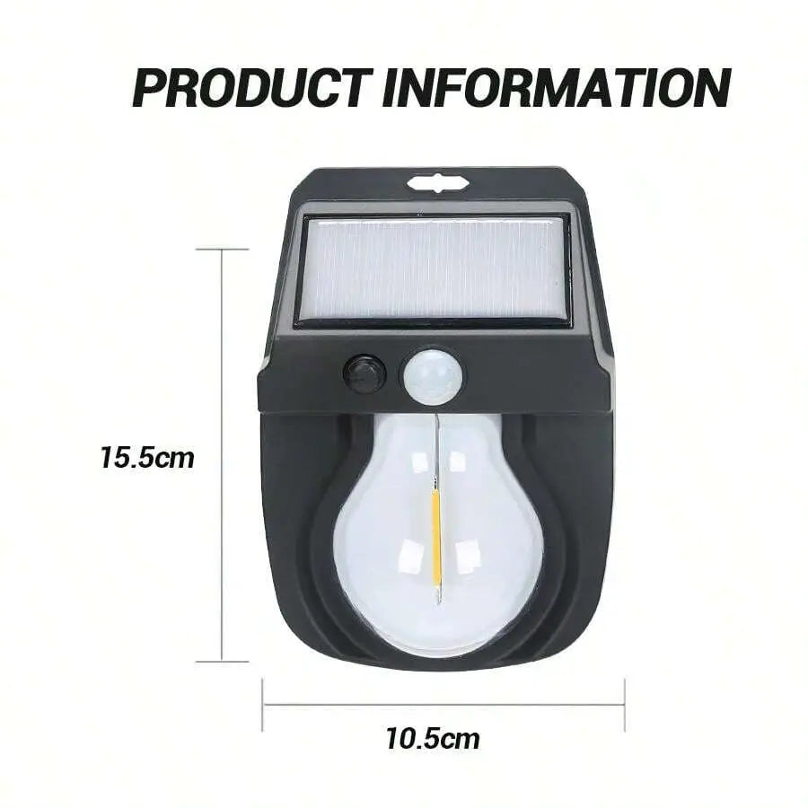 Vintage Solar Outdoor Wall Mounted Bulb Lamp with Motion Sensor