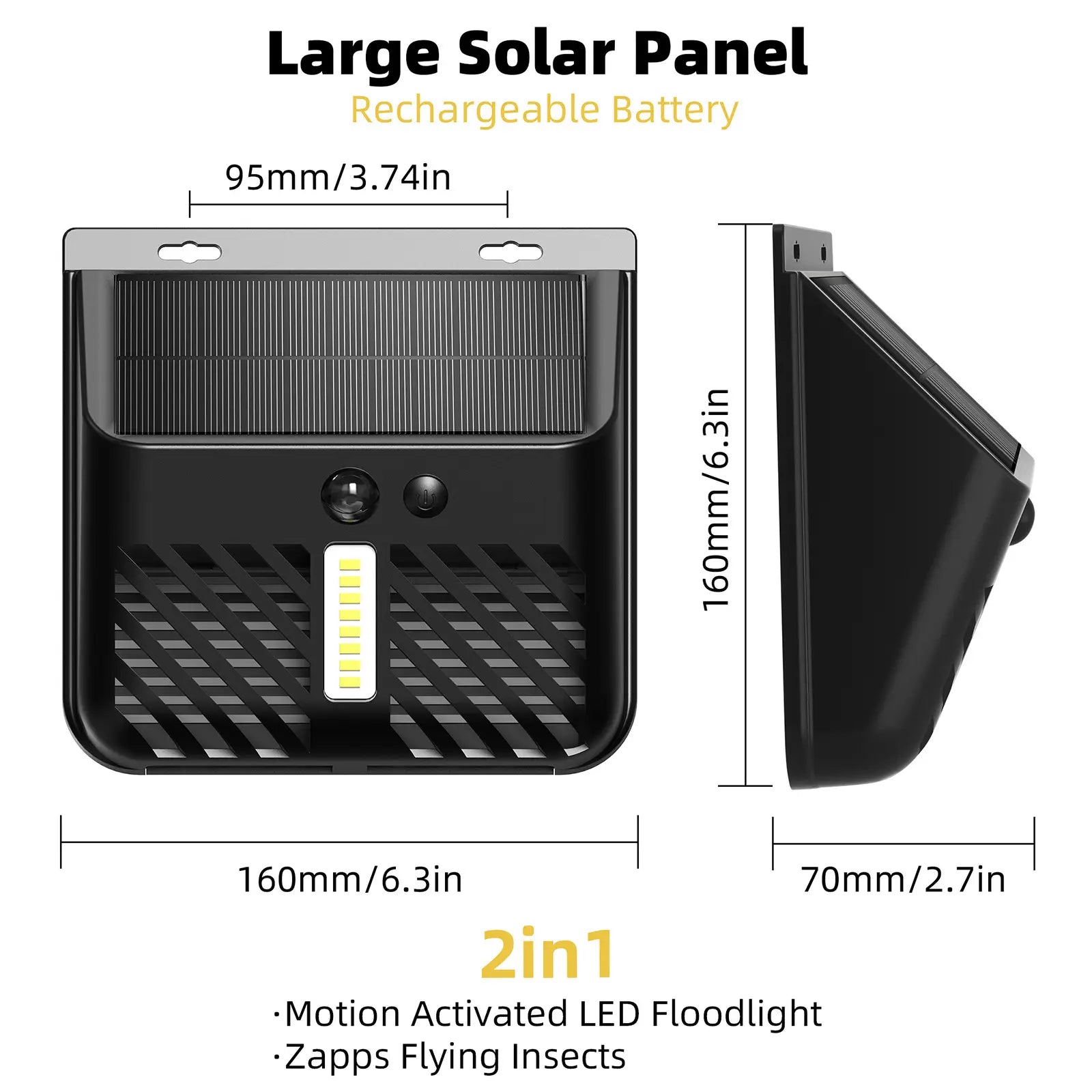 2-in-1 Motion Activated LED Wall Lamp with Bug Zapper