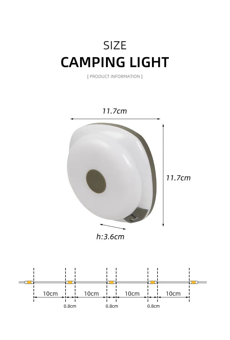 Rechargeable LED Light Strip for Camping & Tent Decoration - 10m Length