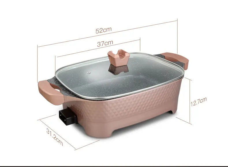 9-in-1 Multi-Function Electric Cooking Pot for Frying, Grilling, Roasting, and More - 12 Litres