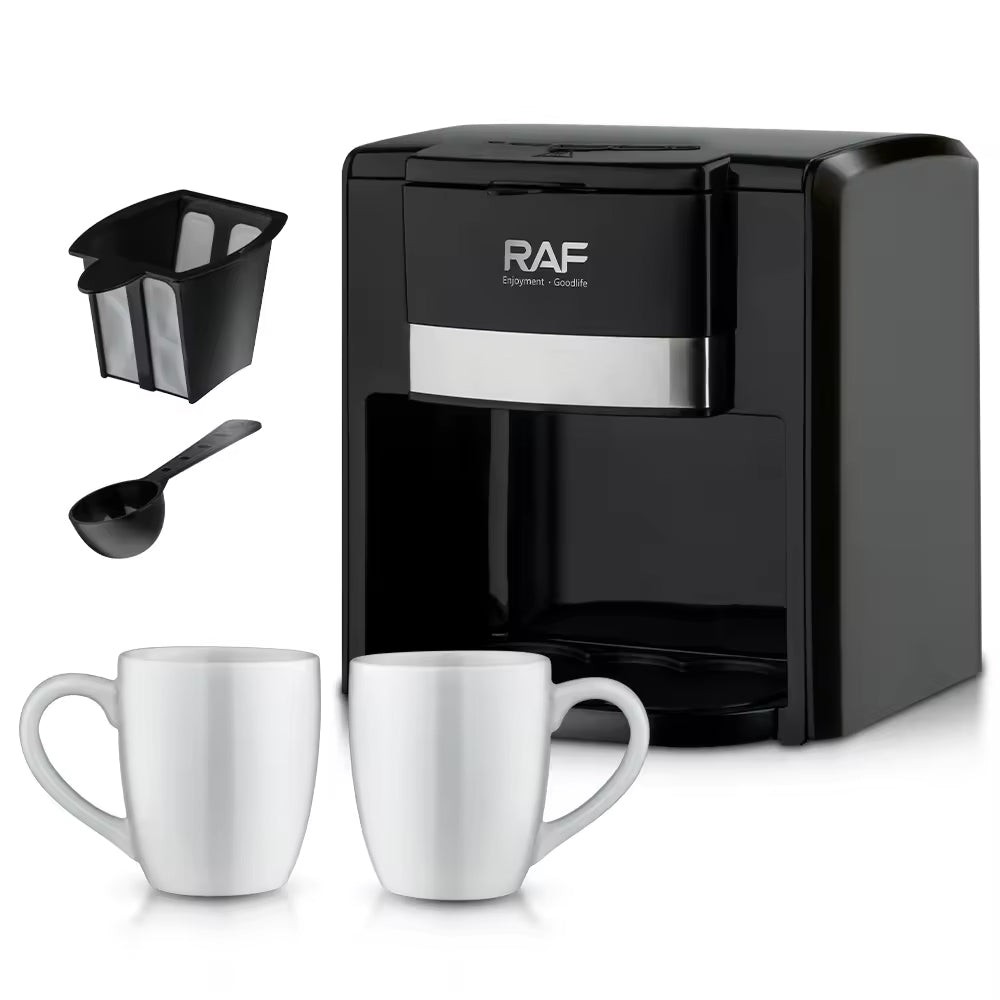 RAF 5-in-1 650W Multifunctional Coffee Maker with Twin Brewing Cycle - 420 ML