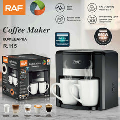 RAF 5-in-1 650W Multifunctional Coffee Maker with Twin Brewing Cycle - 420 ML