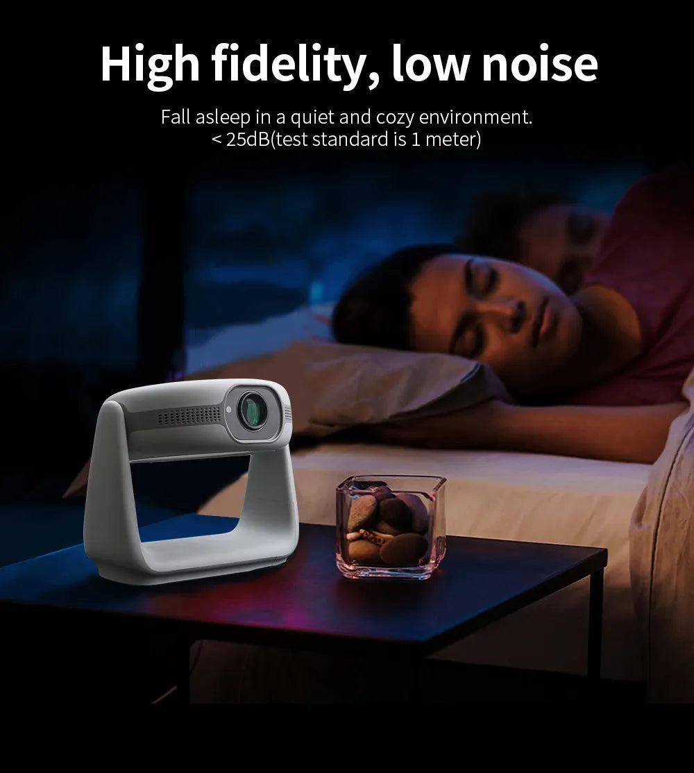 Wireless 260° Rotatable HD Portable Smart Projector with 4K Decoding with Android 11.0, WiFi, Bluetooth, Lamp Lighting & Bracket Rotation