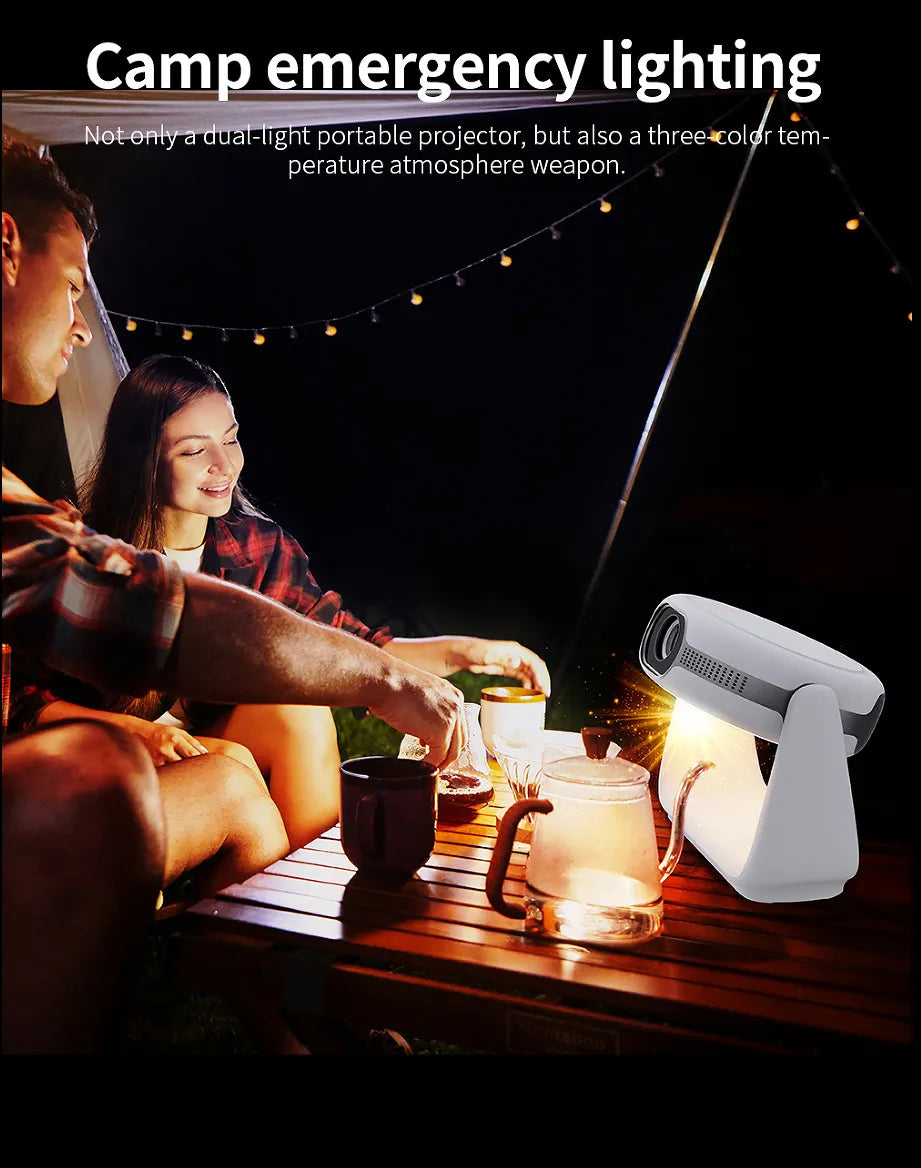 Wireless 260° Rotatable HD Portable Smart Projector with 4K Decoding with Android 11.0, WiFi, Bluetooth, Lamp Lighting & Bracket Rotation