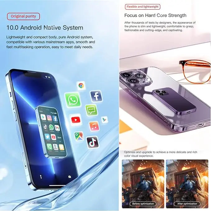 Soyes Mini 4G Smartphone with Android 10.0, 2GB RAM & 16GB Storage - 3.0-inch Display