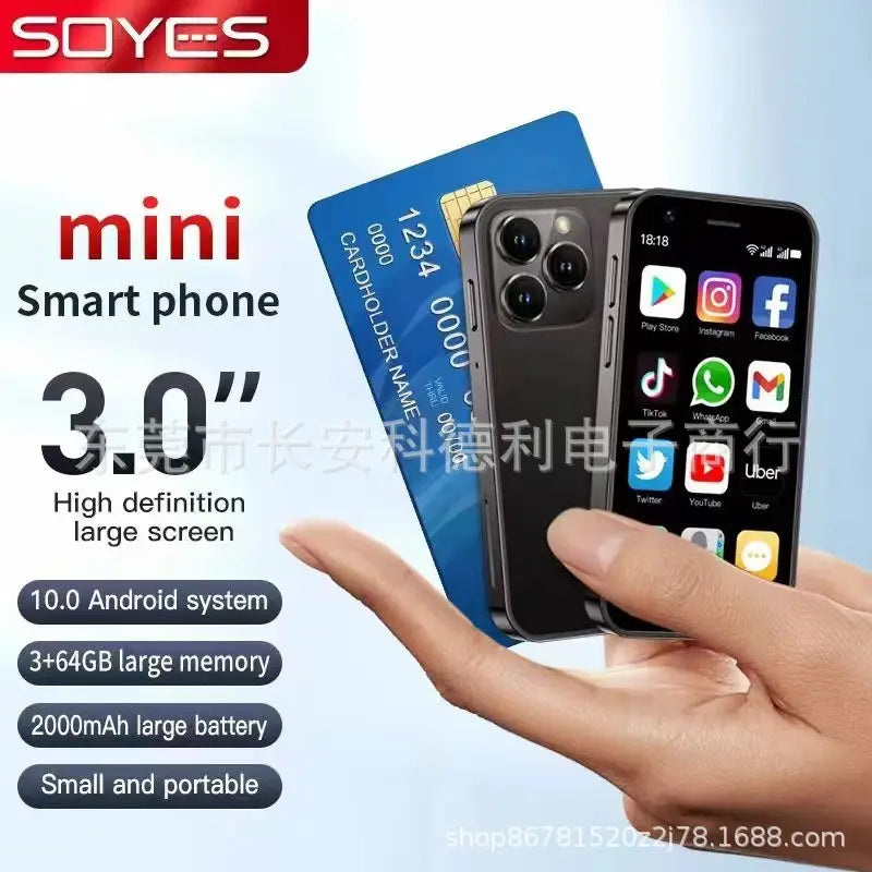 Soyes Mini 4G Smartphone with Android 10.0, 2GB RAM & 16GB Storage - 3.0-inch Display