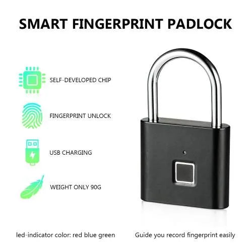 Smart Multipurpose Digital Keyless Fingerprint Padlock