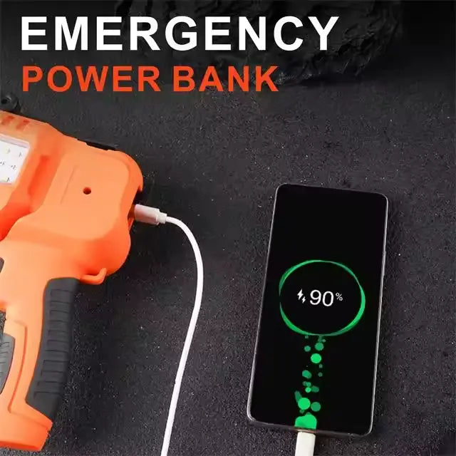 Ultra-Bright 500W Rechargeable LED Multifunctional Searchlight with Power Bank and Stand