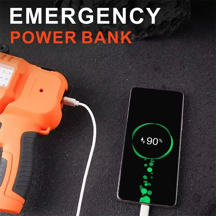 Ultra-Bright 500W Rechargeable LED Multifunctional Searchlight with Power Bank and Stand