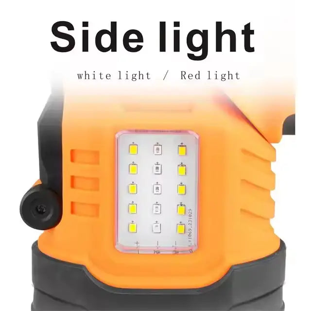 Ultra-Bright 500W Rechargeable LED Multifunctional Searchlight with Power Bank and Stand