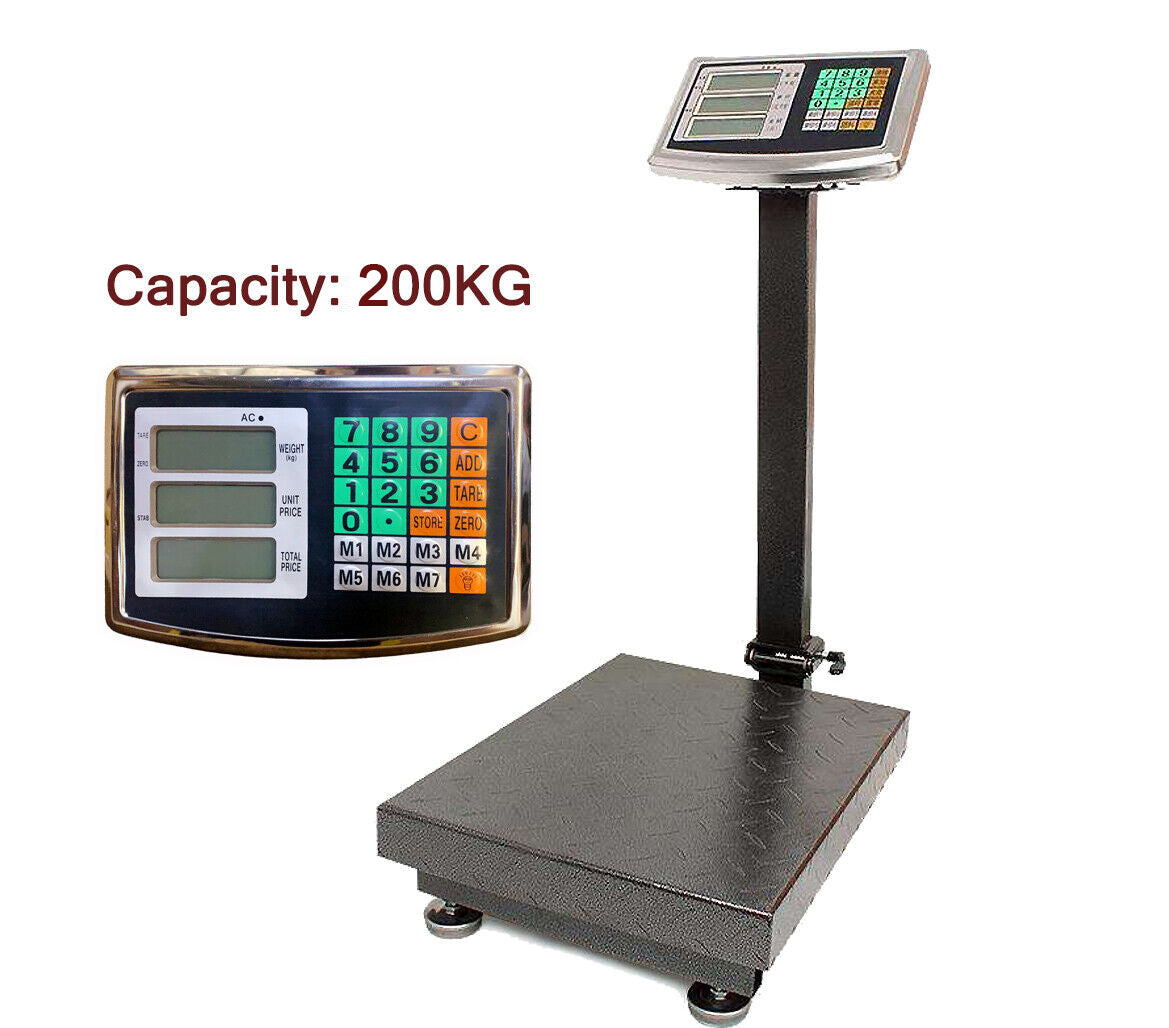 Wireless Rechargeable High-Capacity Electronic Digital Platform Weighing Scale - 200KG Capacity with LED Display