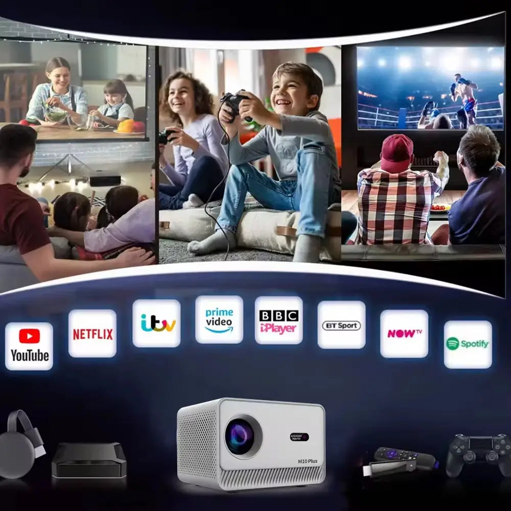 HD Home Cinema Smart WiFi Projector with Android 11 & Dual Stereo Speakers