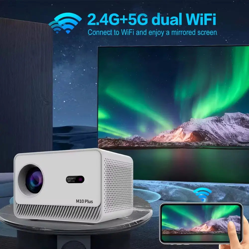HD Home Cinema Smart WiFi Projector with Android 11 & Dual Stereo Speakers