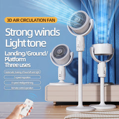 Portable Rechargeable Desktop & Floor Circulating Fan with 5-Speed Settings, Remote & Type-C Charging