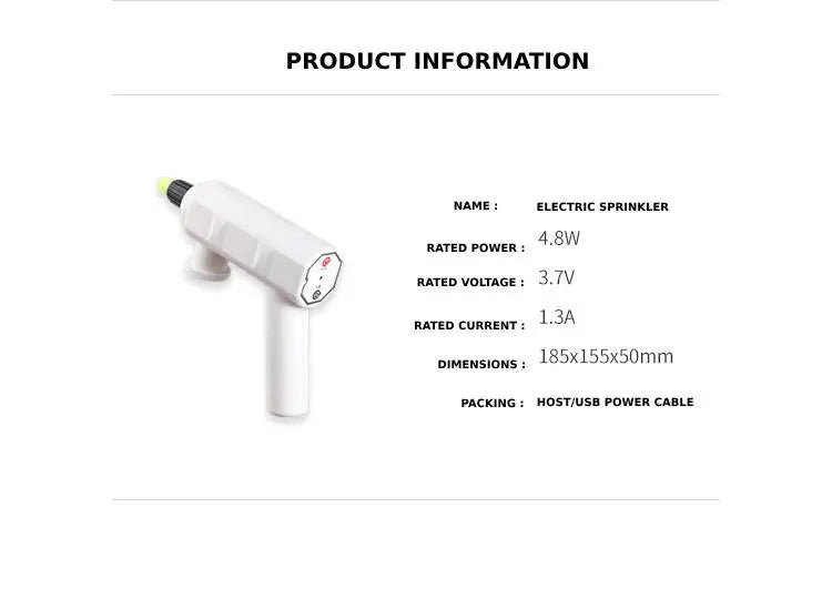 بخاخ ماء كهربائي متعدد الأغراض قابل لإعادة الشحن عبر USB مع توقيت تلقائي وأوضاع رش متعددة
