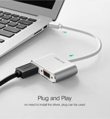 محول UGREEN Mini DP إلى HDMI + VGA (فضي)