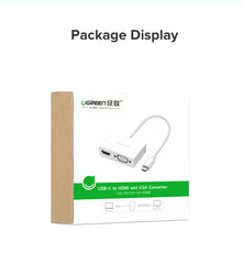 UGREEN USB Type C to HDMI + VGA Converter (White)