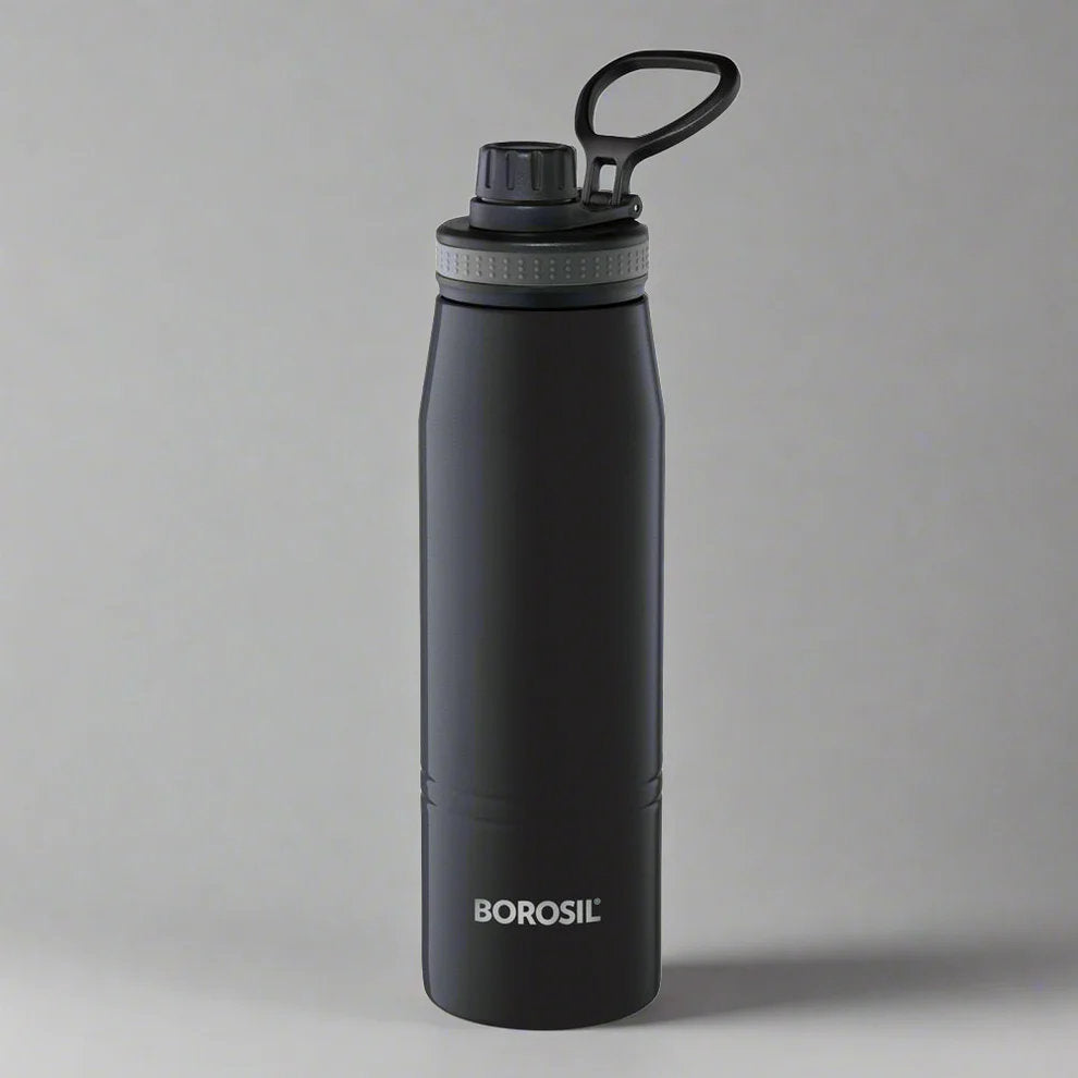 Borosil Hydra Stainless Steel Insulated Water Bottle 600ml with Double Wall Vacuum, Copper Coating, Leak-Proof Screwtop Sipper, 14 Hours Hot & 18 Hours Cold Retention, BPA-Free Travel Bottle