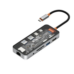 Mowsil 10-in-1 USB-C Hub Docking Station 100W PD HDMI 4K 60Hz RJ45 USB SD/TF Audio MacBook iPad