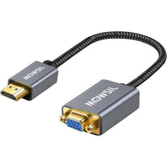 محول HDMI إلى VGA من موصل | محول تشغيل فوري عالي الدقة بالكامل 1080p للكمبيوتر الشخصي واللابتوب وجهاز العرض والشاشة