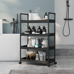 Multi-Tier Foldable Storage Rack – Portable, Space-Saving Organizer for Kitchen, Living Room & Pantry – 57 x 28 x 132 cm