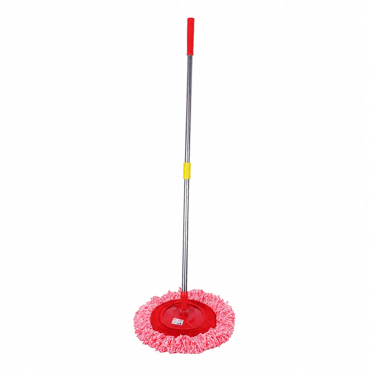 Adjustable Telescopic Floor Mop with 50–80 cm Metal Handle, Round Chenille-Style Cleaning Head, Flexible Swivel Joint and Hanging Grip