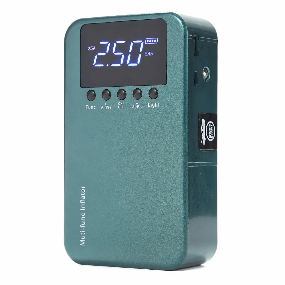 3-in-1 Multifunctional Car Jump Starter with Powerbank & Built-In Wireless Air Pump & Dual Cylinder Inflator - 12V & 150W