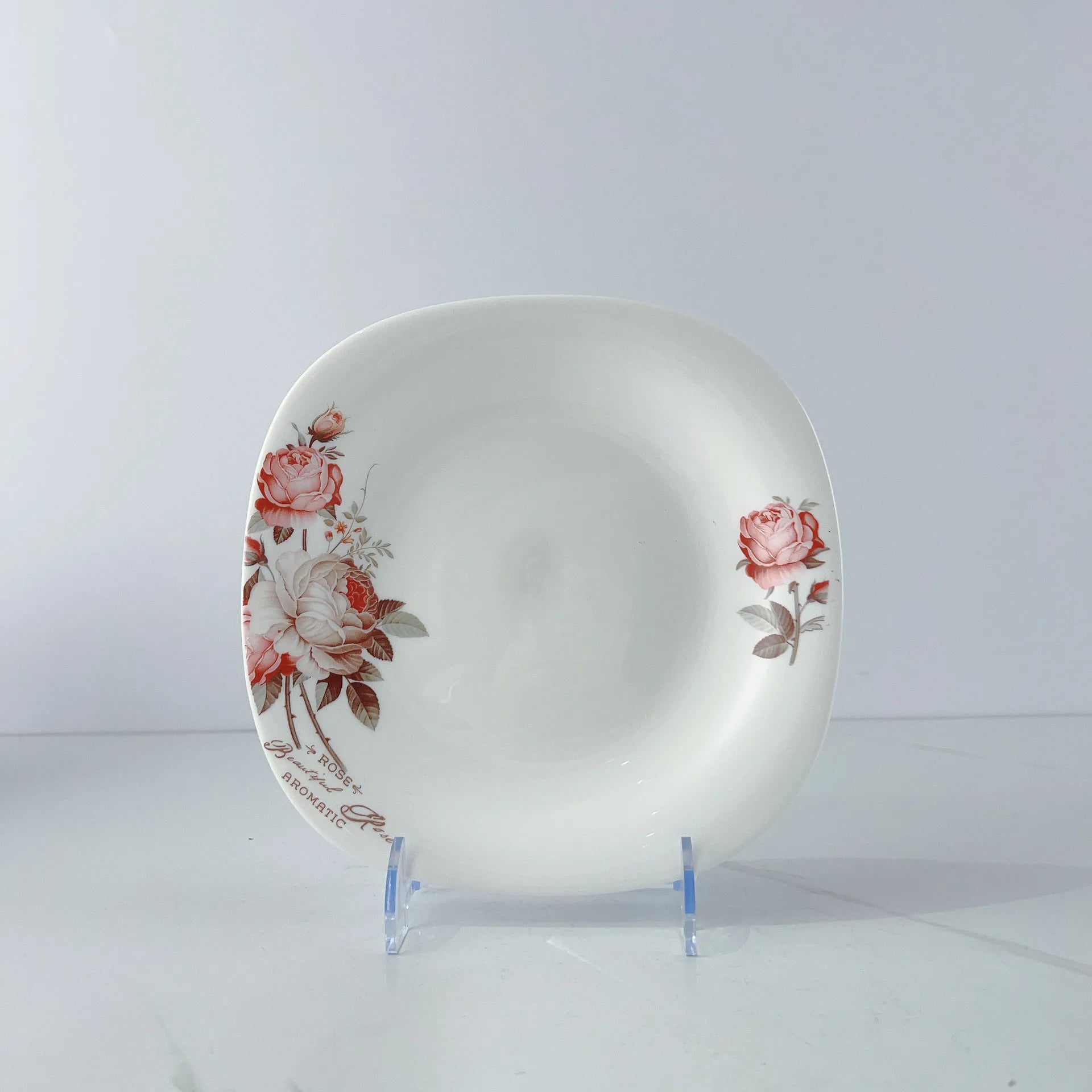 Elegant 24 Piece Tableware Set with Rose Pattern