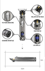 Kemei Professional Rechargeable Hair Clipper with 3 Adjustable Combs - High 1200 mAh Capacity