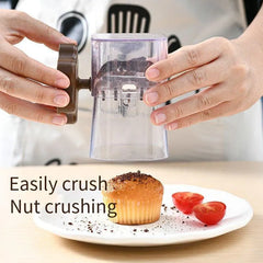 Manual Choco Nuts Grinder Hand Crank | Chocolate and Nut Crusher with Transparent Container for Nuts Chocolates Dry Fruits