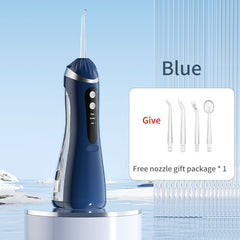 Rechargeable IPX6 Cordless Oral Irrigator with Pulsations, 4 Nozzles, 3 Modes & 360° Rotatable Tip – Portable Dental Water Flosser for Braces, Gums & Tongue Cleaning
