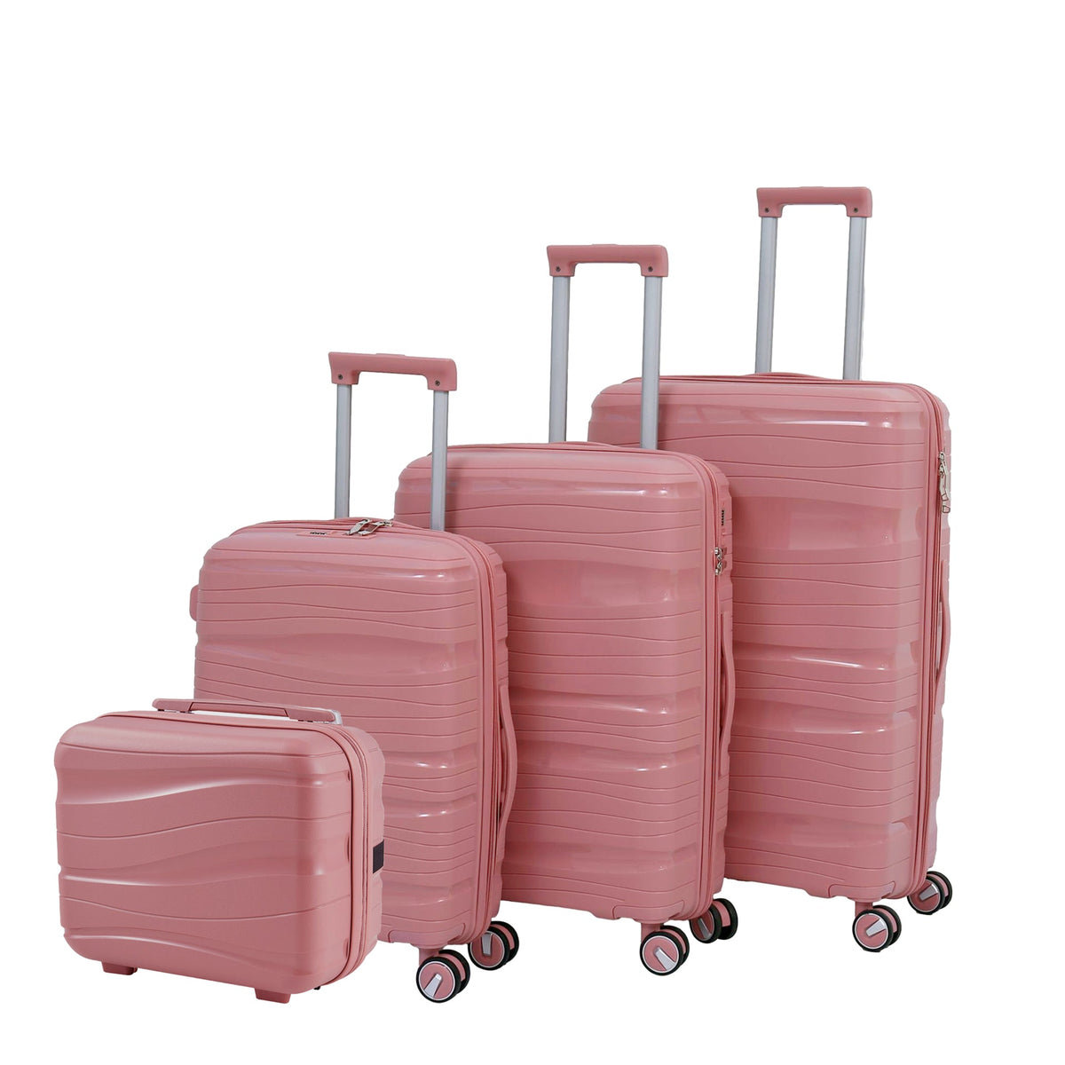Stylish 4-Piece Travel Luggage Trolley Set with 360° Spinner 8-Wheels Design