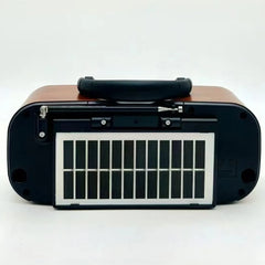 GOLON Solar Rechargeable Speaker with Bluetooth, FM/AM/SW Bands, Dual Stereo Speakers, USB/TF Music Player, TWS Pairing, Type-C Charging & 18650 Battery