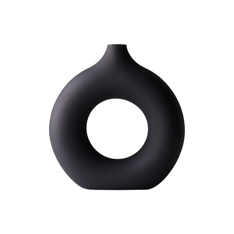 Modern Decorative Tabletop Nordic Circle Flower Pot Vase for Home & Office Décor