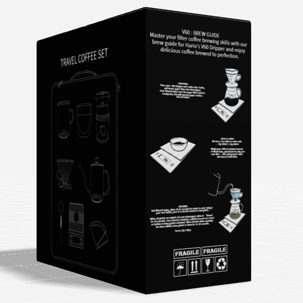 8-Piece Outdoor Hand Brewing Coffee Making Set with Elegant Leather Bag, Scale, and Coffee Utensils for Outdoor, Travel & Home