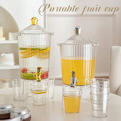 Large Capacity 4.5L Plastic Material Beverage Water Dispenser Jug with 5 Plastic Glass Set