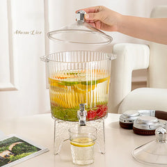 Large Capacity 4.5L Plastic Material Beverage Water Dispenser Jug with 5 Plastic Glass Set